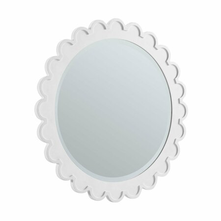 James Martin Vanities Scalloped Round 28'' Mirror, Bright White 244-MR32-BW
